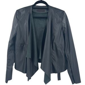 NWT Blank NYC Faux Leather Open Drape Front Jacket Size Small